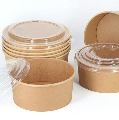 42oz 1300ml autour de grandes cuvettes jetables de vaisselle jetable biodégradable pour la soupe chaude