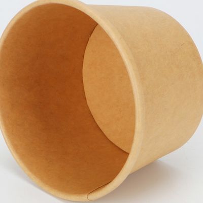PLA enduisant le bol de soupe biodégradable jetable à papier d'emballage de conteneurs de sortie 16oz 24oz