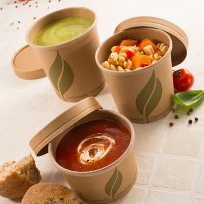 Cuvettes de papier servantes de partie 8oz 12oz de soupe jetable enduite à tasse de papier du PE pour la nourriture froide chaude