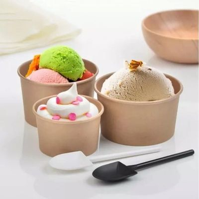 4oz à l'emballage jetable biodégradable de tasse de crème glacée de vaisselle du yaourt 32oz