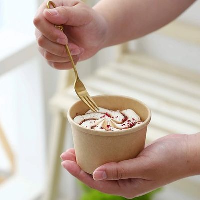 4oz à l'emballage jetable biodégradable de tasse de crème glacée de vaisselle du yaourt 32oz