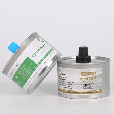 le carburant de friction de 6hours 7oz peut appareil de chauffage pratique de plat de buffet de Sterno 170F de mèche de chapeau en plastique