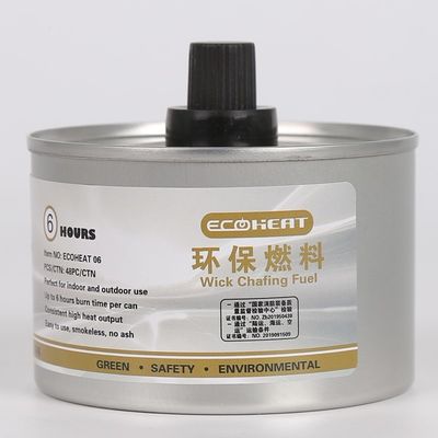 le carburant de friction de 6hours 7oz peut appareil de chauffage pratique de plat de buffet de Sterno 170F de mèche de chapeau en plastique