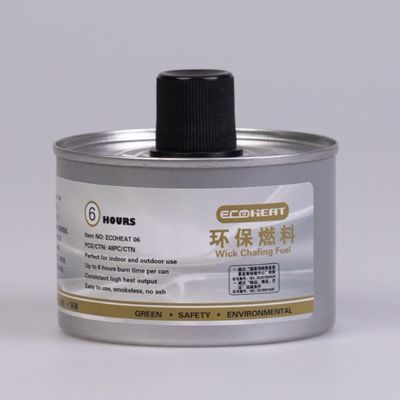 le carburant de friction de réchauffeur de nourriture de carburant de mèche liquide de la chaleur de nourriture de 84mm met en boîte la brûlure de 6 heures