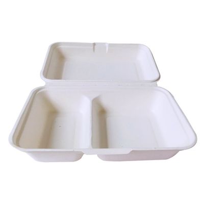 la pulpe compostable de bagasse de vaisselle de partie de vaisselle de 600ml 1000ml déjeunent Bento Box