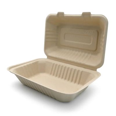 la pulpe compostable de bagasse de vaisselle de partie de vaisselle de 600ml 1000ml déjeunent Bento Box