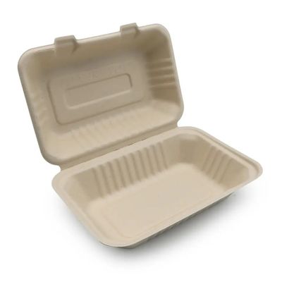 la pulpe compostable de bagasse de vaisselle de partie de vaisselle de 600ml 1000ml déjeunent Bento Box