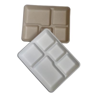Plateau jetable de Noël de partie de vaisselle de bagasse compostable inoffensive de canne à sucre