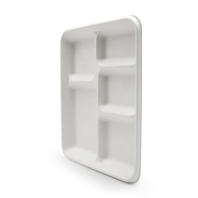 Plateau jetable de Noël de partie de vaisselle de bagasse compostable inoffensive de canne à sucre