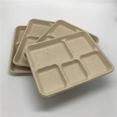 Plateau jetable de Noël de partie de vaisselle de bagasse compostable inoffensive de canne à sucre