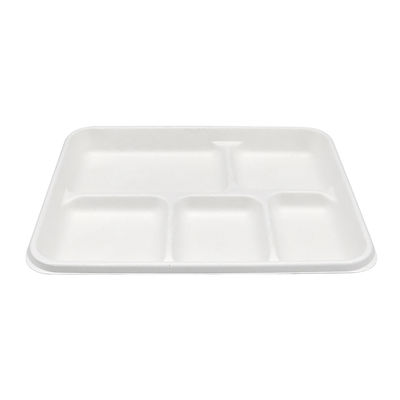 Plateau jetable de Noël de partie de vaisselle de bagasse compostable inoffensive de canne à sucre