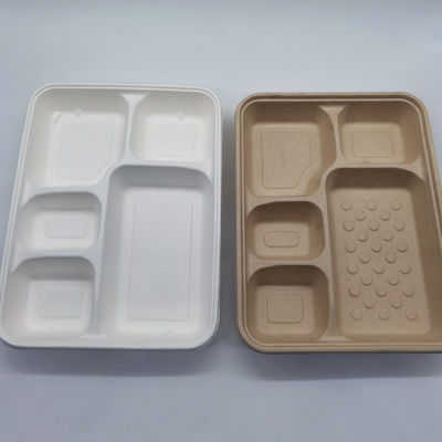 Plateau jetable de Noël de partie de vaisselle de bagasse compostable inoffensive de canne à sucre