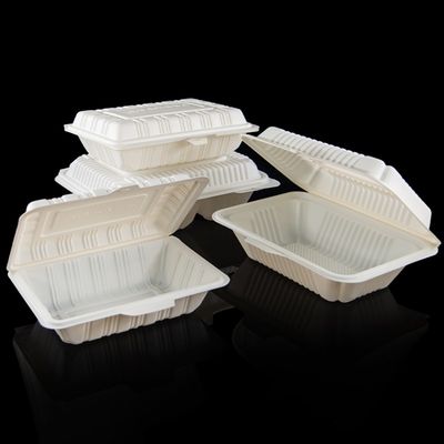 Emballage alimentaire jetable de bloc supérieur de compartiment des couverts 3 de fécule de maïs du restaurant 9in
