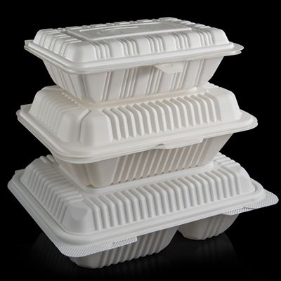 Emballage alimentaire jetable de bloc supérieur de compartiment des couverts 3 de fécule de maïs du restaurant 9in