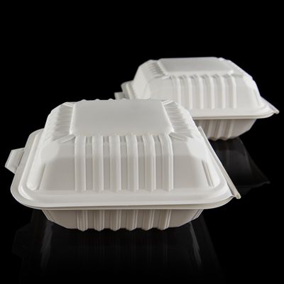 Emballage alimentaire jetable de bloc supérieur de compartiment des couverts 3 de fécule de maïs du restaurant 9in