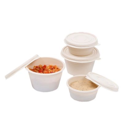 Tasses jetables de partie de sauce à assaisonnement de vaisselle de la fécule de maïs 4OZ avec des couvercles