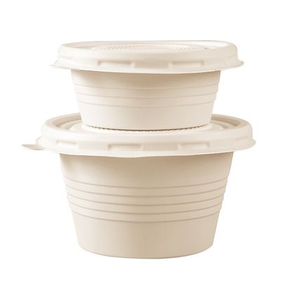 Tasses jetables de partie de sauce à assaisonnement de vaisselle de la fécule de maïs 4OZ avec des couvercles