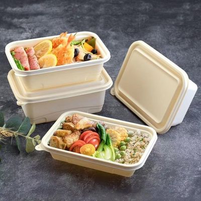 Boîte rapide d'emballage alimentaire de la fécule de maïs 500 600ML de gamelle compostable jetable de repas