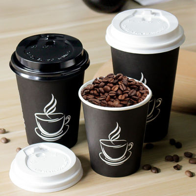 la coutume 2.5oz a imprimé les tasses à mur unique de café de café jetable noir des tasses 8oz