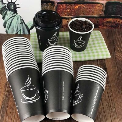 la coutume 2.5oz a imprimé les tasses à mur unique de café de café jetable noir des tasses 8oz