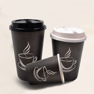 la coutume 2.5oz a imprimé les tasses à mur unique de café de café jetable noir des tasses 8oz