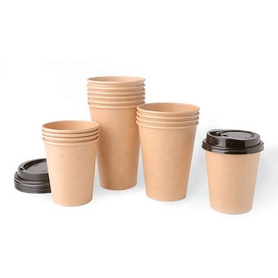 Les tasses de papier jetables biodégradables emballage de 8 onces papier les tasses de café à mur unique