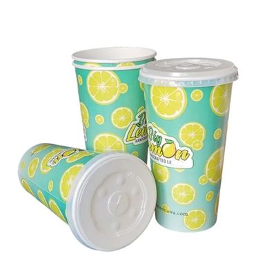 les tasses de papier jetables de kola de PLA de PE de 22oz 640ml empaquettent les tasses froides 300gsm de boissons