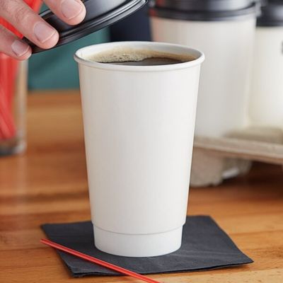 tasse de papier à usage unique jetable de double couche de tasse de café de livre blanc de 16oz 500cc