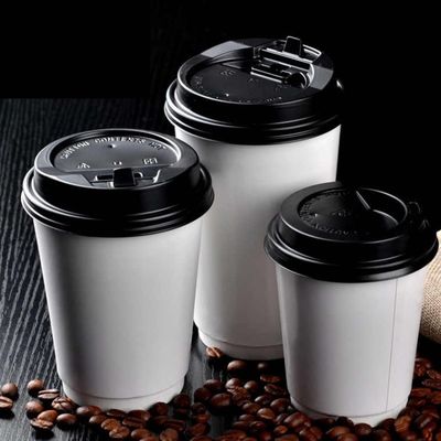 tasse de papier à usage unique jetable de double couche de tasse de café de livre blanc de 16oz 500cc