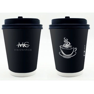 EN13432 tasses de café à emporter faites sur commande de papier jetables des tasses 400Ml 12Oz avec le couvercle