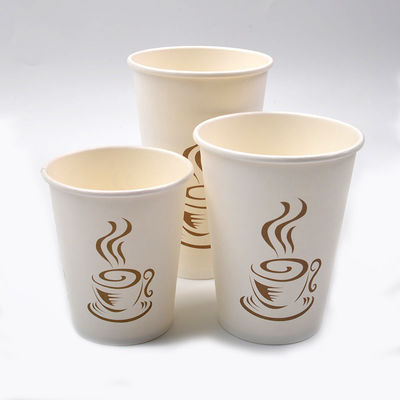 Couvercles jetables de Juice White Paper Cups With de tasses de papier de boissons froides de soude de 12OZ 300gsm